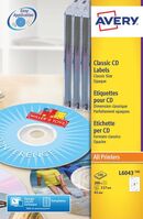 Avery Full Face CD/DVD Classic Label 117mm Diameter 2 Per A4 Sh(Pack 200 Labels)