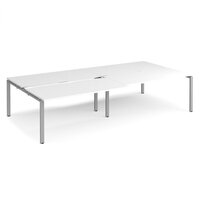 Adapt sliding top double back to back desks 3200mm x 1600mm - silver frame and w