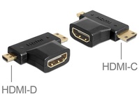 Adapter HDMI-A Bu an HDMI-C + HDMI-D Stecker 2in1 Delock® [65446]