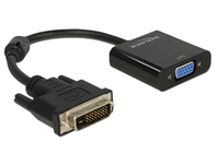 Adapter DVI-D 24+1 Stecker an VGA Buchse schwarz, Delock® [65658]