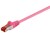 CAT 6 Patchkabel, S/FTP (PiMF), magenta, 1 m - Kupferleiter (CU), LSZH