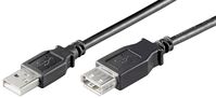 USB2.0 Extension A-A 5m M-F Black, Hi-Speed cable USB Kabel