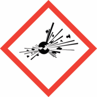 Gefahrenpiktogramm - Rot/Schwarz, 2.1 x 2.1 cm, Polyethylen, Selbstklebend