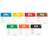 Vogue Removable Days of the Week Labels in Multicolour 2" - 3500 49x60mm