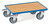 fetra® Eurokastenroller, Ladefläche 610 x 410 mm, Holz mit Rand, 250 kg Tragkraft