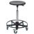 PU moulded roller stool, adjustment 460-650mm and steel base with footring