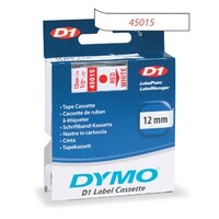 Feliratozó szalag DYMO D1 12mm x 7m fehér alapon piros írásszín