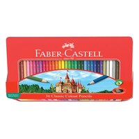 Színes ceruza FABER-CASTELL hatszögletű fémdobozos 36 db/készlet