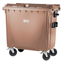 Bio kontener pojemnik na odpady BIO śmieci i odpadki spożywcze ATEST - brązowy 770L