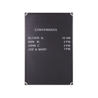 Bi-Office Letterboard Maya, Aluminium Frame, Portrait, Black, 60 x 45 cm Front
