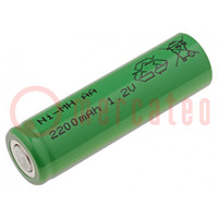 Batteria ric: Ni-MH; AA; 1,2V; 2200mAh; Ø14,5x48,7mm