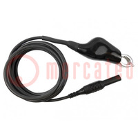 Ground/earth cable; 48VDC; 1A; banana plug 4mm,aligator clip