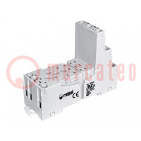 Socket; PIN: 11; 10A; 300VAC; on panel,for DIN rail mounting