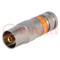 Plug; coaxial 9.5mm (IEC 169-2); female; RG59; compression