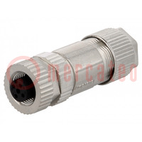 Plug; M12; PIN: 5; female; A code-DeviceNet / CANopen; for cable