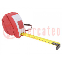 Measuring tape; L: 5m; Width: 19mm; Enclos.mat: ABS,rubber; measure