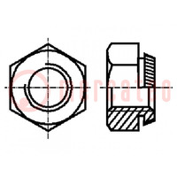 Nut; hexagonal; M5; steel; Plating: zinc; H: 5mm; 8mm; BN 201; push-on