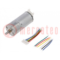 Motor: DC; with encoder,with gearbox; 6VDC; 2.7A; Shaft: D spring