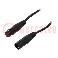 Macho-hembra; PIN: 3; Cable: XLR-XLR; 10m