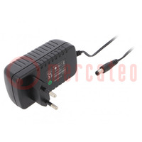 Power supply: switching; mains,plug; 12VDC; 2A; 24W; Plug: EU; black