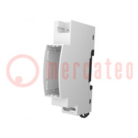 Enclosure: for DIN rail mounting; Y: 88.2mm; X: 18mm; Z: 62mm; grey