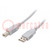 Kabel; USB 2.0; USB A-Stecker,USB B-Stecker; 2m; hellgrau