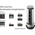 Skizze zu Elosztó EVOline Port 3x elosztó port, 1x USB-A, C-töltő, fekete