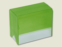 Karteibox A8 gefüllt grün transparent