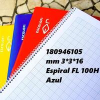 ESCOLOFI CUADERNO ESPIRAL 100H FOLIO 70GR MILIMETRADO 3X3X16 AZUL