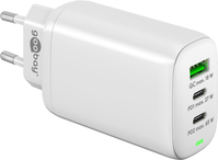 Goobay 61759 Ladegerät für Mobilgeräte Digitalkamera, Kopfhörer, Handy, Smartwatch, Tablet Weiß AC Schnellladung Drinnen