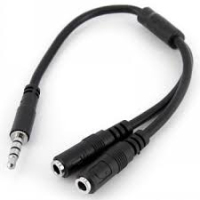 Lenovo Startech Headset Splitter audio kábel 2 x 3.5mm 3.5mm Fekete