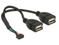 DeLOCK 84933 USB-kabel 0,2 m USB 2.0 2 x USB A Zwart