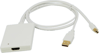 LogiLink Adapter Mini DisplayPort + USB Audio to HDMI 0,6 m Biały