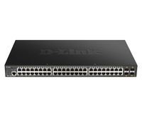 D-Link DGS-1250-52XMP hálózati kapcsoló Vezérelt L3 Ethernet-áramellátás (PoE) támogatása Fekete
