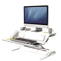 Fellowes Sit Stand Desk Riser - Lotus DX Height Adjustable Sit Stand Desk Converter with Cable Management & Antibacterial Protection - No Assembly Required - Max Weight 15.8KG -...