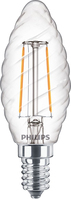 Philips Filament-Kerzenlampe, transparent, 25W Filament-Lampe ST35 E14