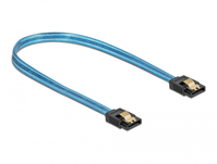 DeLOCK SATA 6 Gb/s Kabel UV Leuchteffekt blau 30 cm