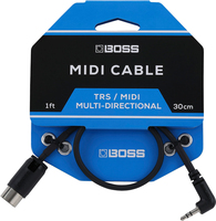 BOSS BMIDI-1-35 Audio-Kabel 0,3 m 3.5mm TRS MIDI Schwarz