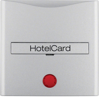 Berker Hotelcard-Schaltaufsatz mit Aufdruck und roter Linse S.1/B.3/B.7 alu, matt