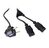 Dexlan 808410 câble électrique Noir 1,8 m Prise d'alimentation type F Coupleur 2 x C13