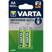 2 piles rechargeables AA 1600mAh Varta Accu Phone (58399201402)