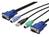 DIGITUS KVM-Kabel D-Sub15 -> 2xPS/2+USB+D-Sub15 St/St 3.00m