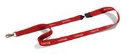 Durable Textile Lanyard Printed "Visitor" - Red - Pack of 10