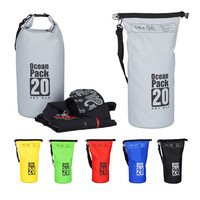Relaxdays Ocean Pack, 20L, wasserdicht, Packsack, leichter Dry Bag, Trockentasche, Segeln, Ski, Snowboarden, dunkelgrau