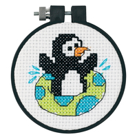 Learn-a-Craft: Counted Cross Stitch Kit with Hoop: Playful Penguin