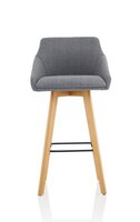 Carmen Grey Fabric Wooden Leg High Stool