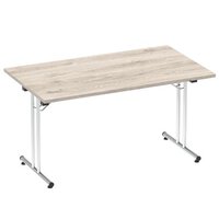Impulse 1400mm Folding Rectangular Table Grey Oak Top