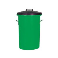 Heavy Duty Coloured Dustbin 85 Litre Green (2 handles on base and 1 on lid for e
