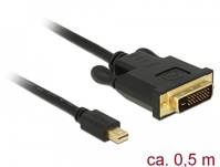 Kabel mini Displayport 1.1 Stecker an DVI 24+1 Stecker, schwarz, 0,5 m, Delock® [83987]