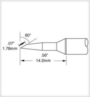 Lötspitze, Klingenform, (B) 1.78 mm, 412 °C, SSC-747A